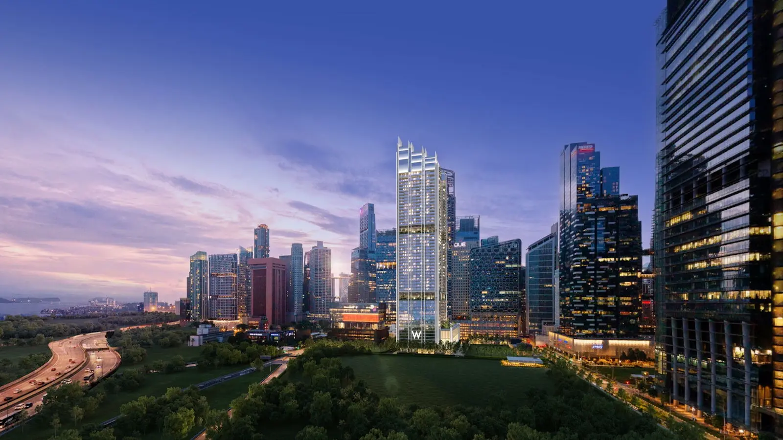 Exterior view of W Residences development at Marina View.
