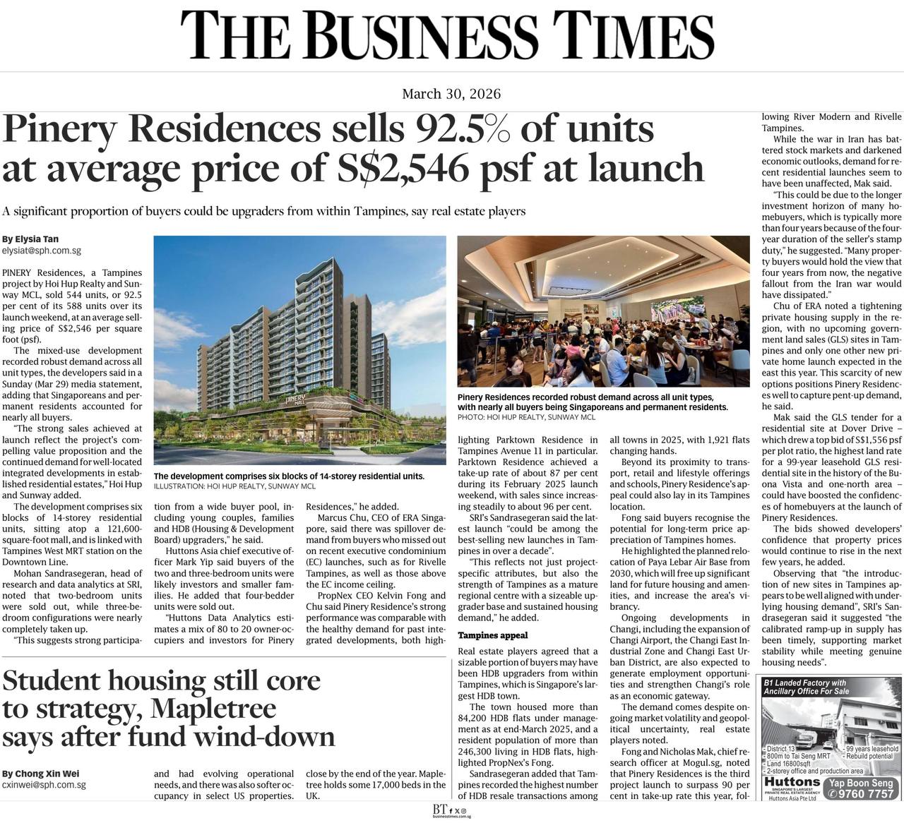 Pinery Residences Take-Up Rate: Decoding the 92.5% Launch Clearance