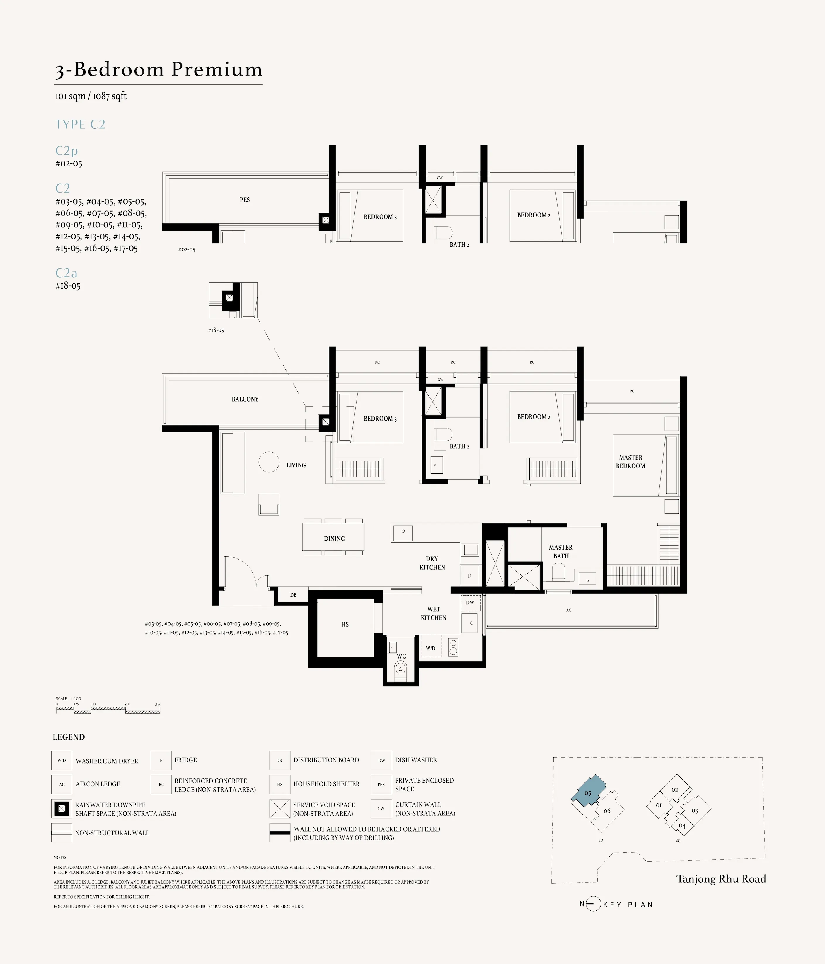 Arina East Residences 3-Bedroom Premium Type C2 floor plan