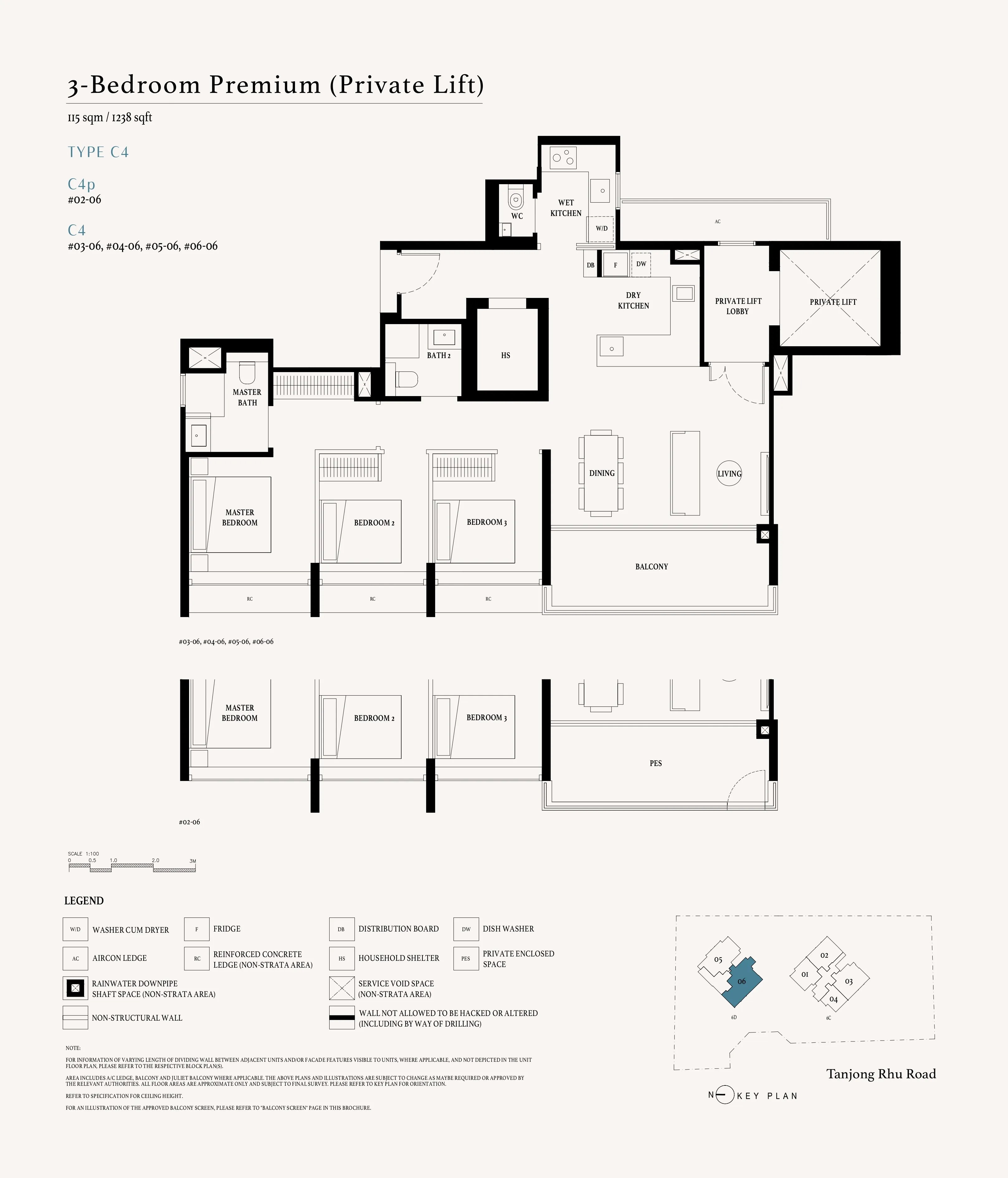 Arina East Residences 3-Bedroom Premium Type C4 floor plan