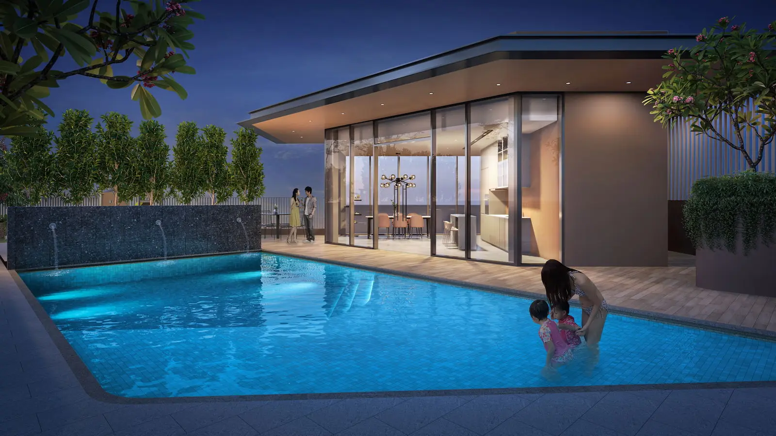 Clubhouse and lap pool facilities at Arina East Residences in East Coast Singapore.