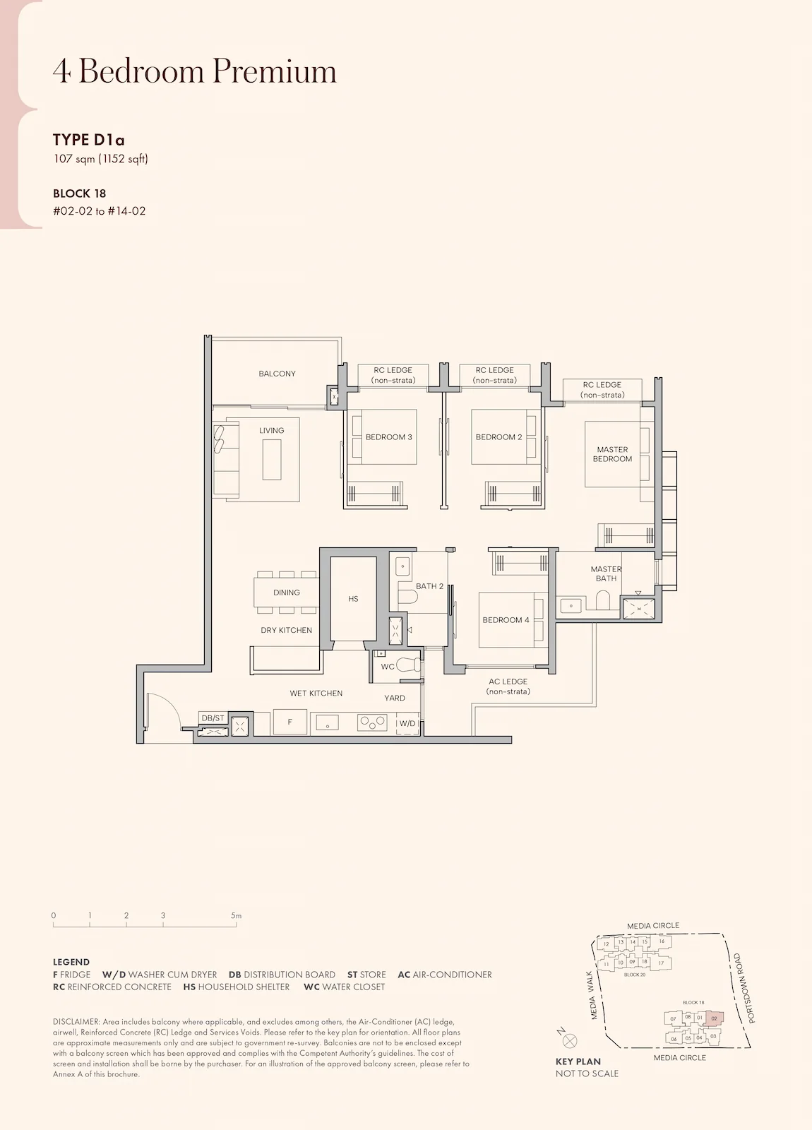 Hudson Place Residences 4-Bedroom Premium Type D1a floor plan.
