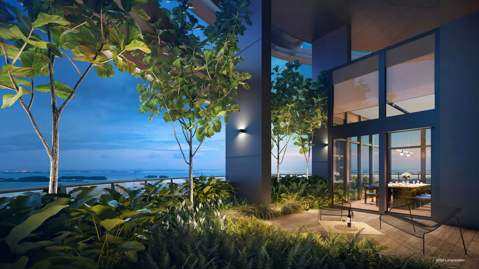 Vista Lounge interior at Newport Residences District 2.
