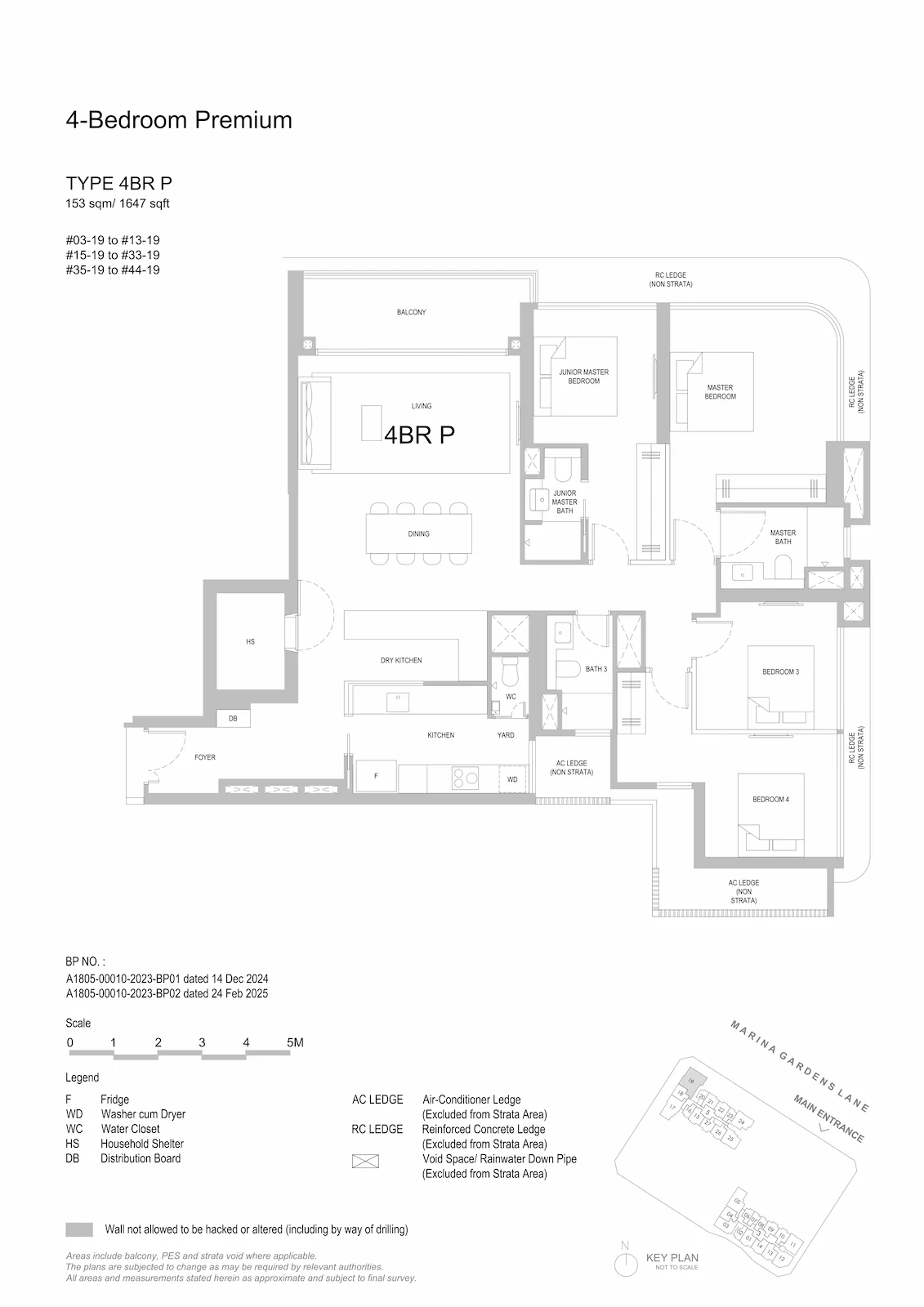 One Marina Gardens 4-Bedroom Premium Type 4BRP floor plan.