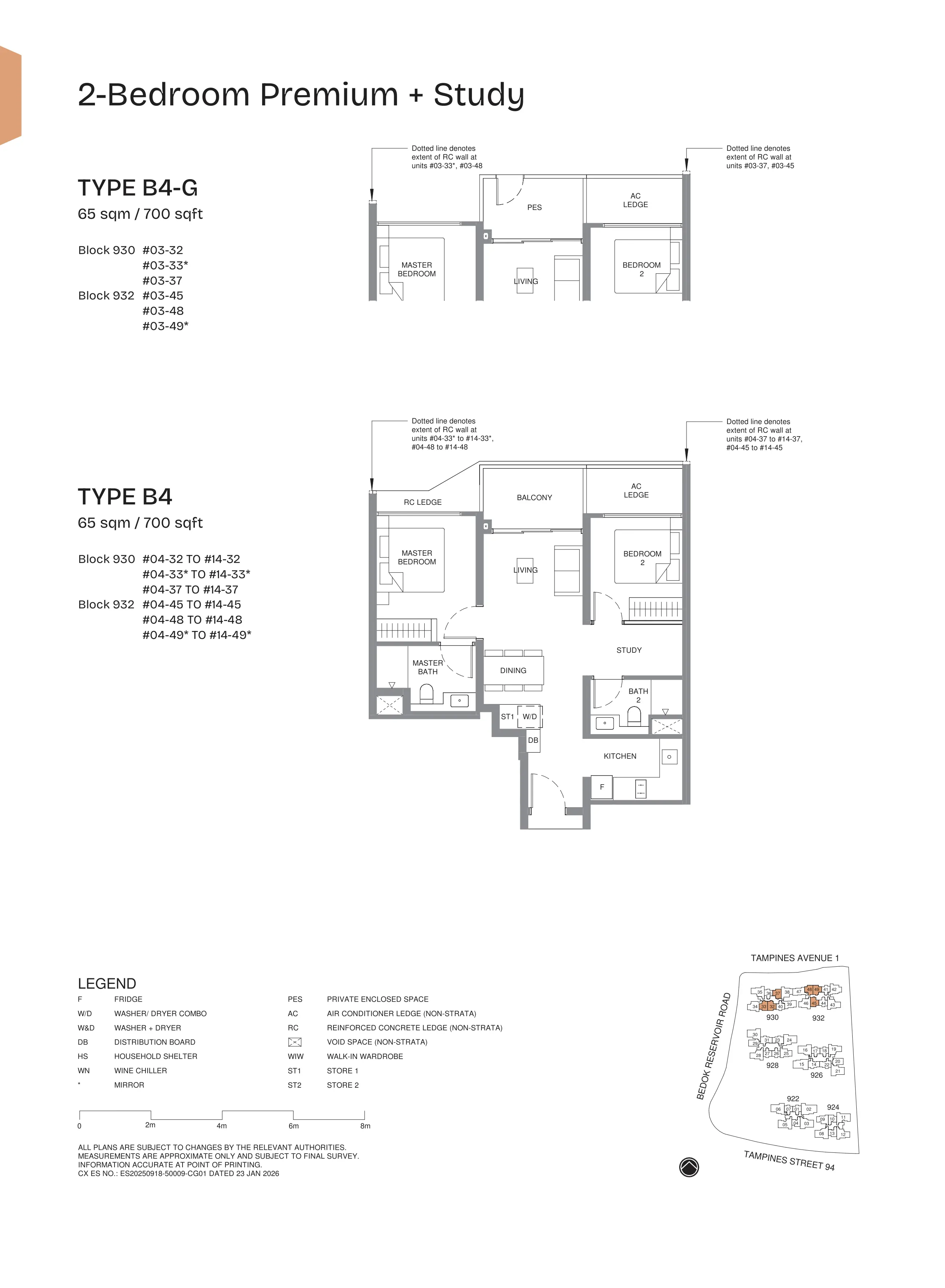 Pinery Residences 2-Bedroom Premium plus Study Type B4 floor plan.