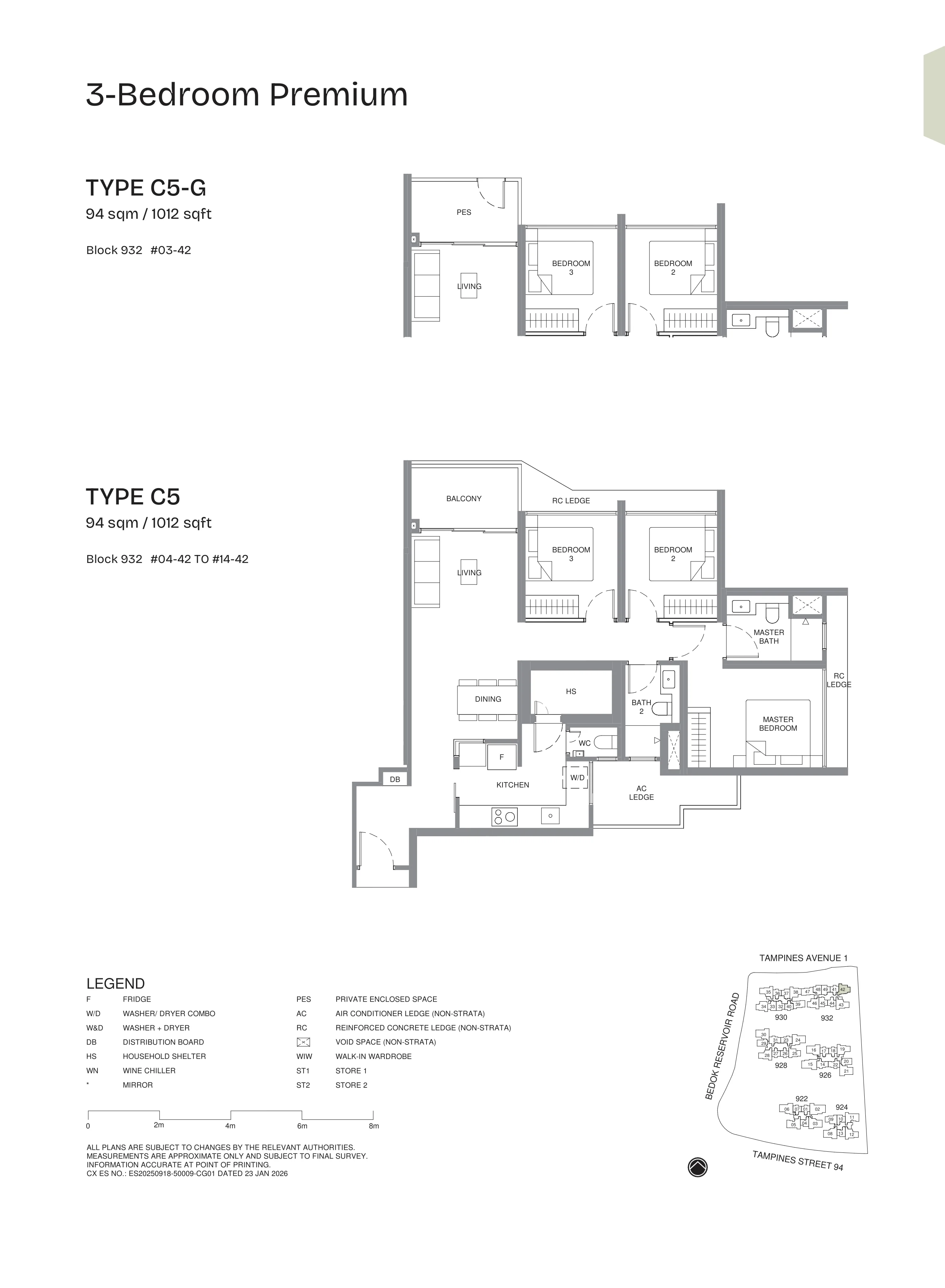 Pinery Residences 3-Bedroom Premium Type C5 floor plan.