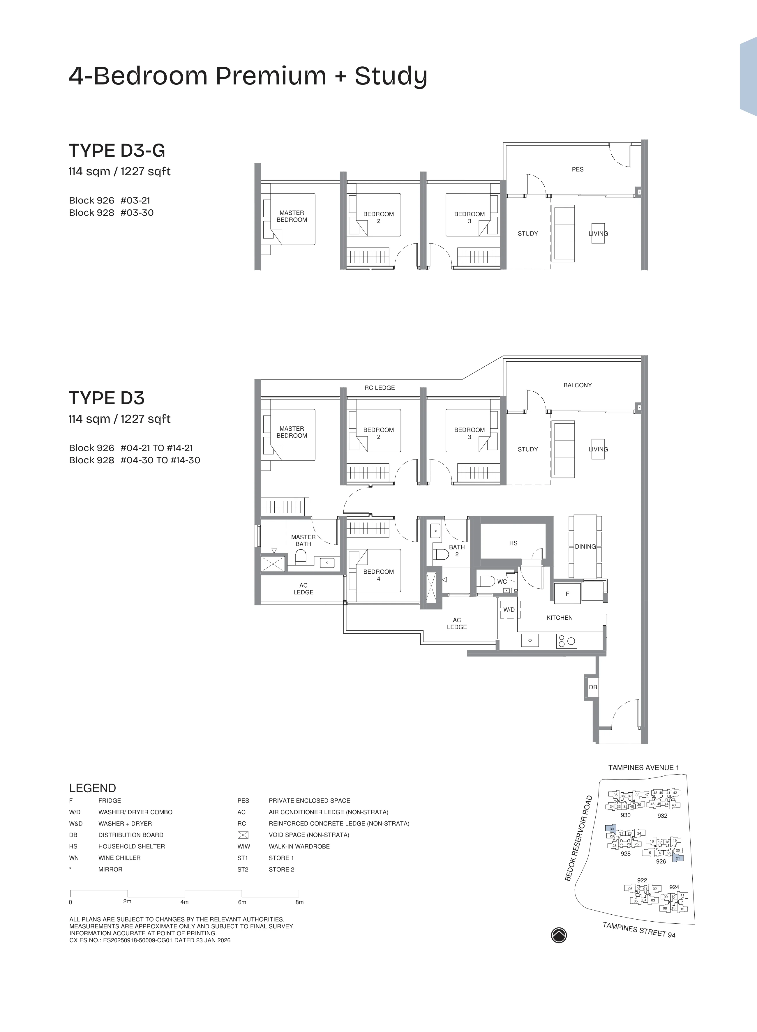 Pinery Residences 4-Bedroom Premium plus Study Type D3 floor plan.