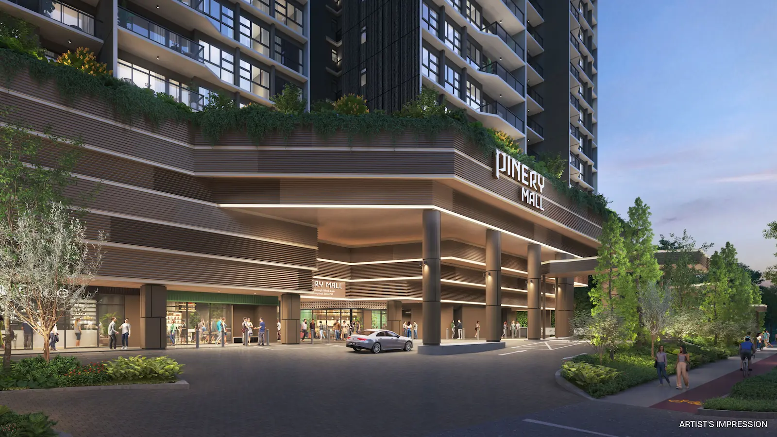 Artist impression of the Pinery Mall commercial drop-off area at Pinery Residences in District 18.