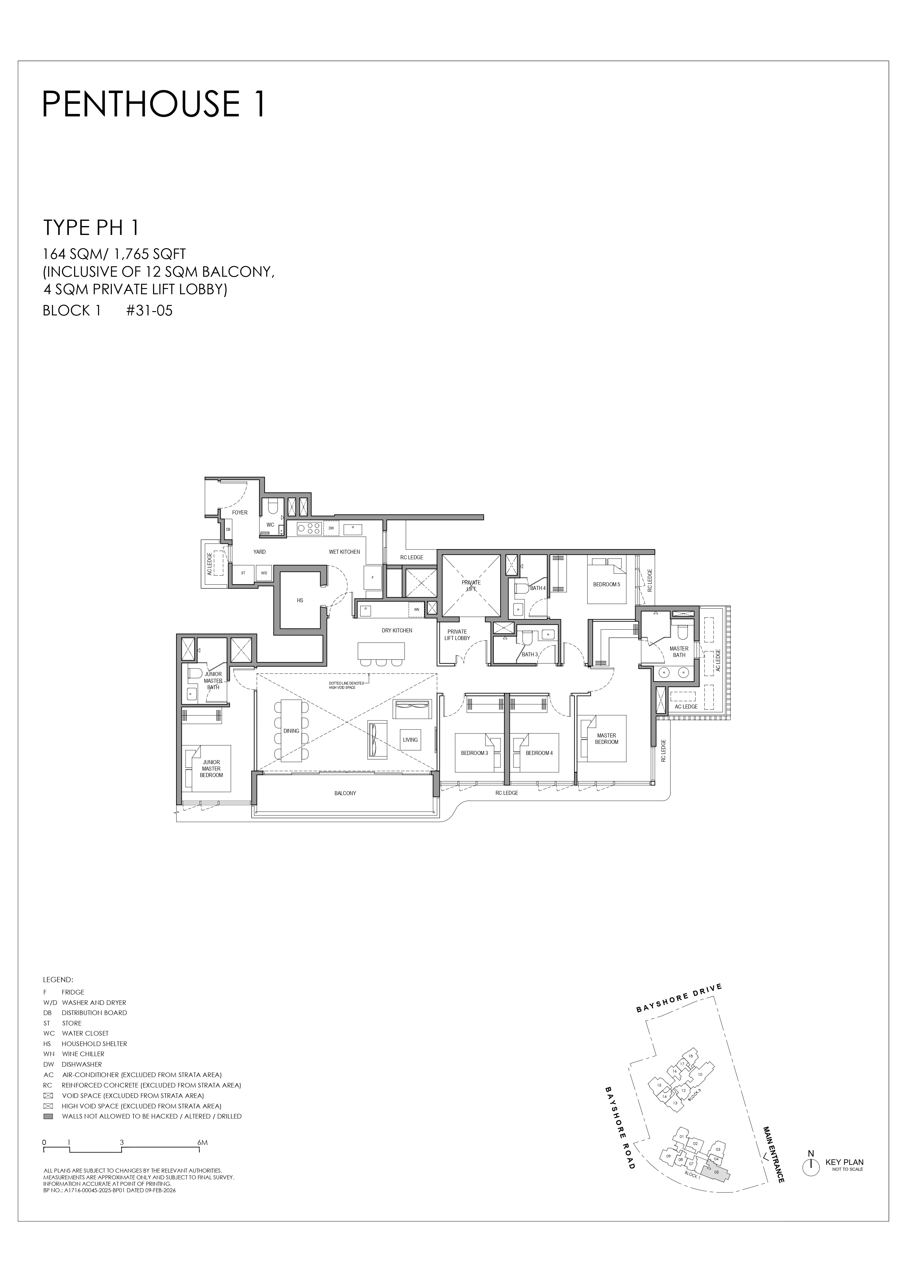 Floor plan layout for Vela Bay Penthouse Type PH 1.