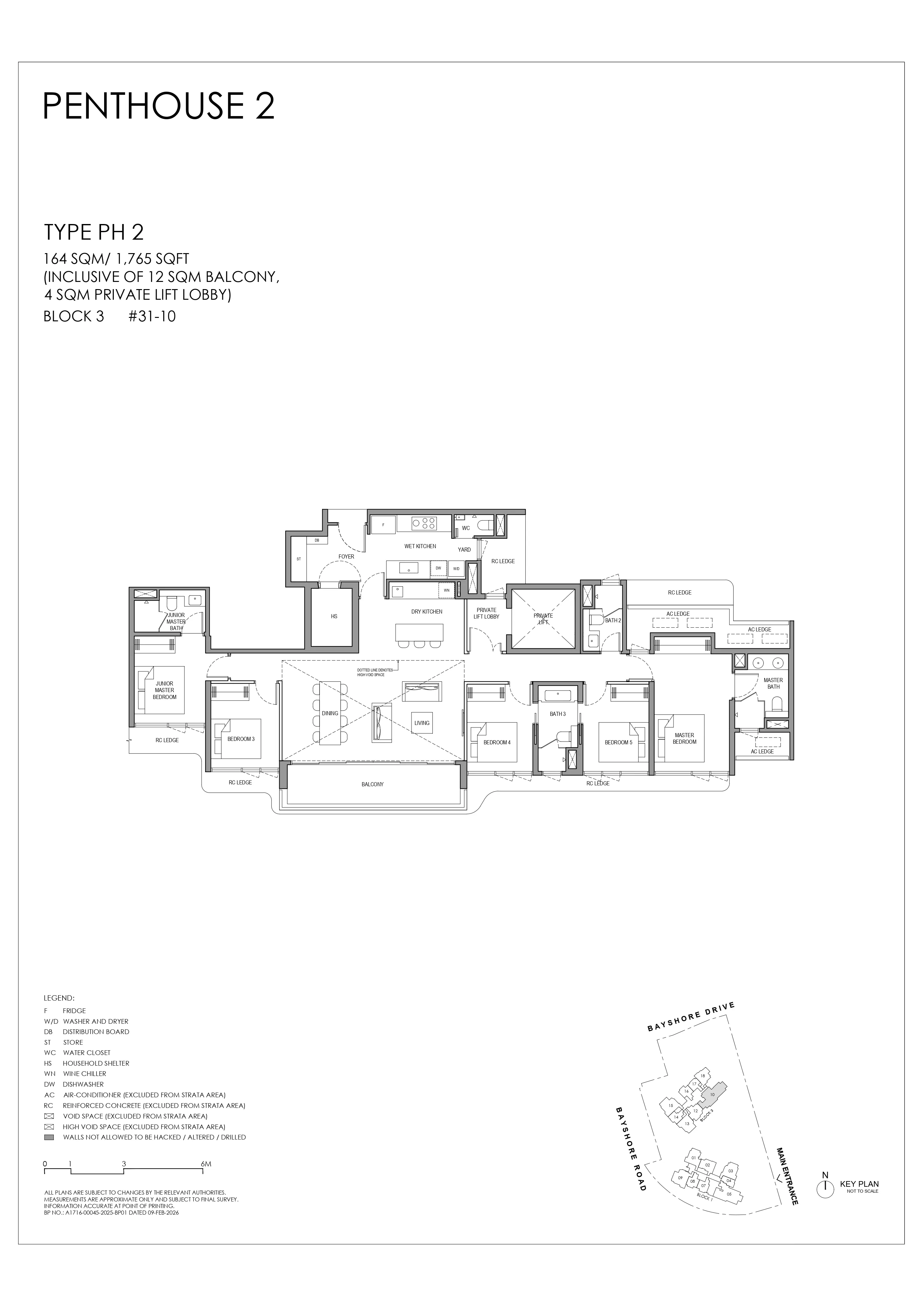 Floor plan layout for Vela Bay Penthouse Type PH 2.