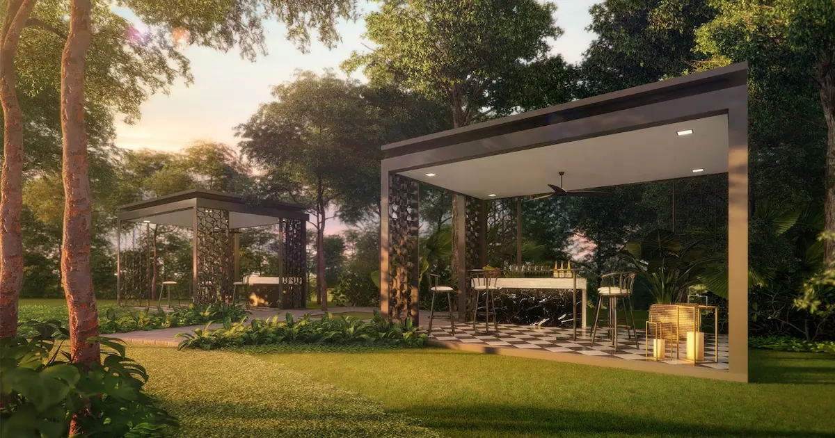 Park Colonial Boulevard Gourmet House outdoor garden pavilions for alfresco dining artist's impression Singapore