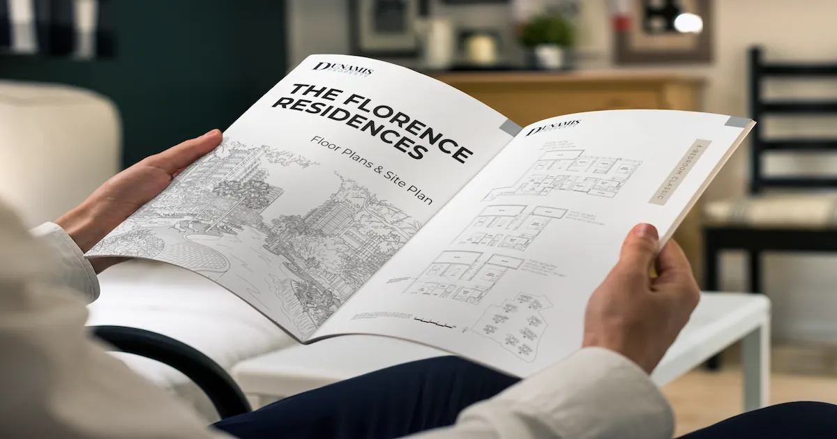 The Florence Residences floor plan and site plan brochure with full unit-type configurations and master plan layout Singapore.