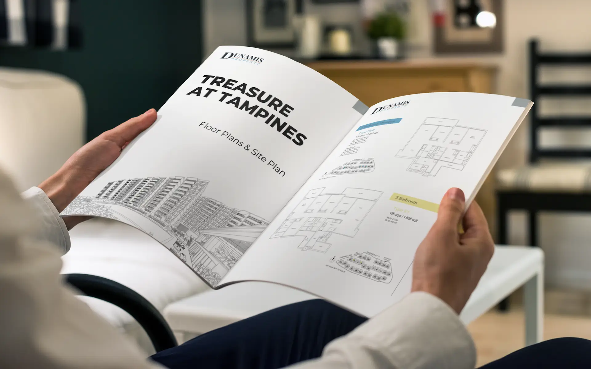 Treasure at Tampines floor plan and site plan brochure — Dunamis Property archive of original Sim Lian developer materials.
