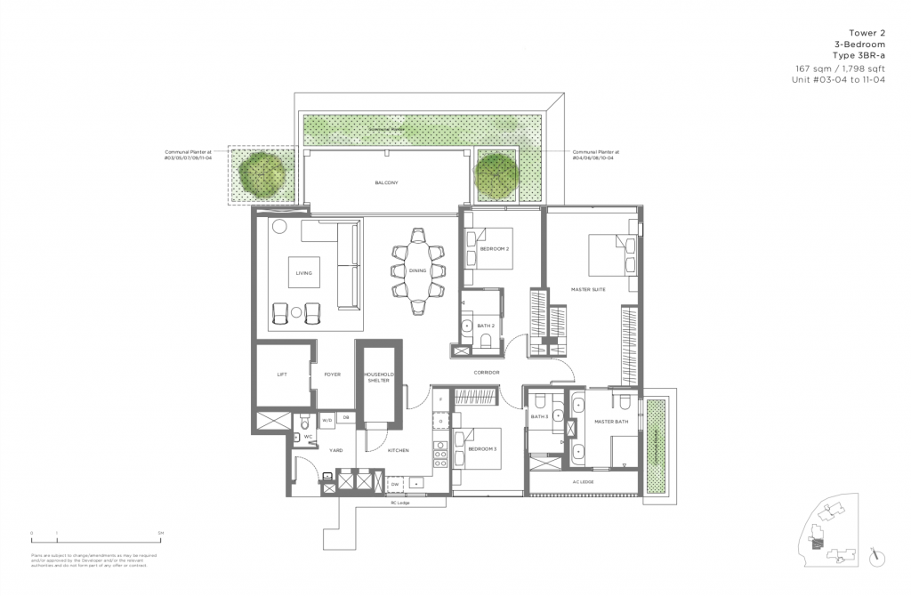 15 Holland Hill Floor Plan 3 Bedroom A